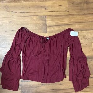 Flowy off the shoulder crop top